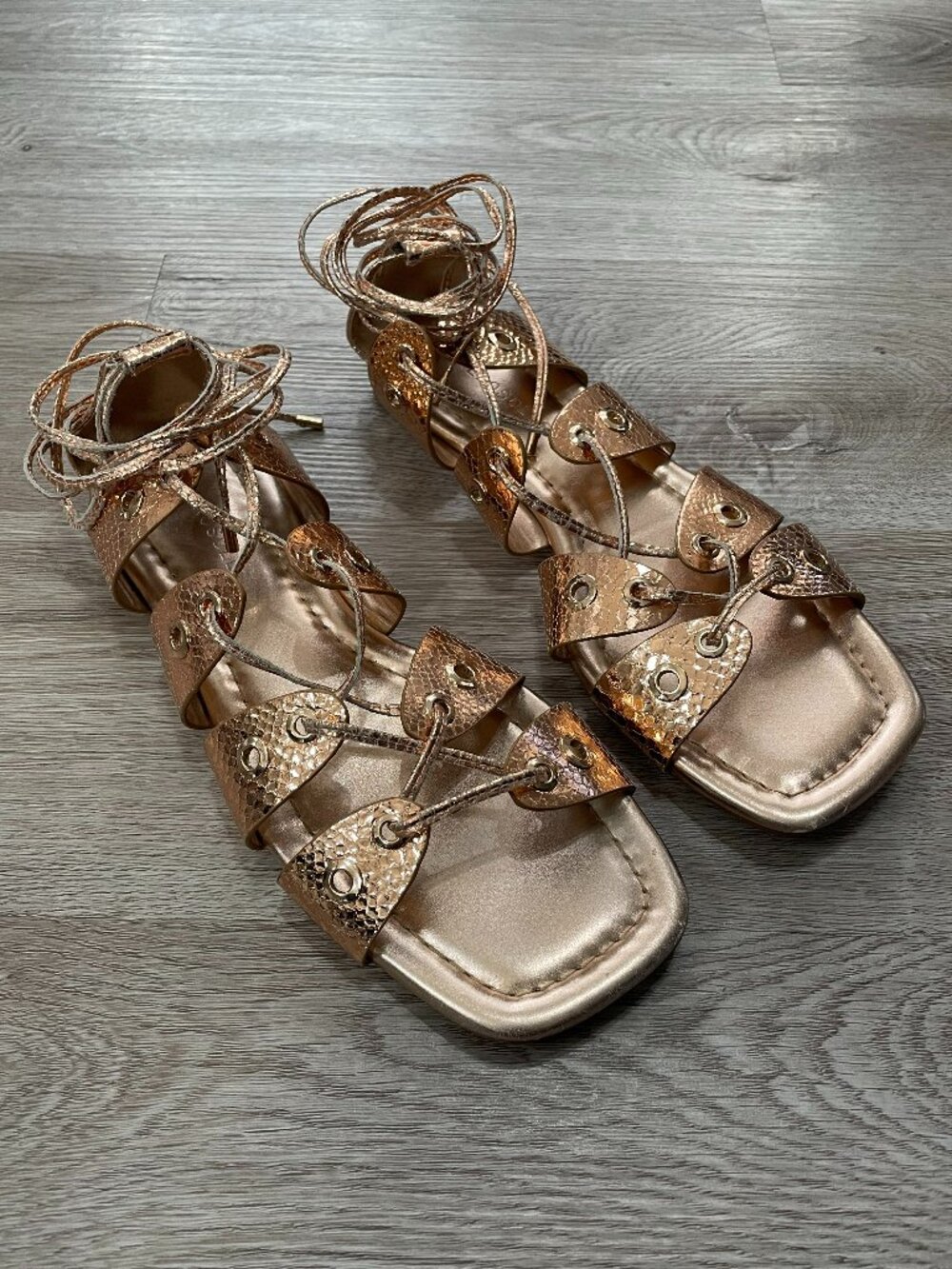 Rose Gold Gladiator Sandals